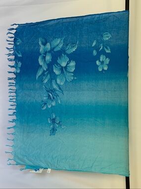 Blue Ombre Floral Scarf